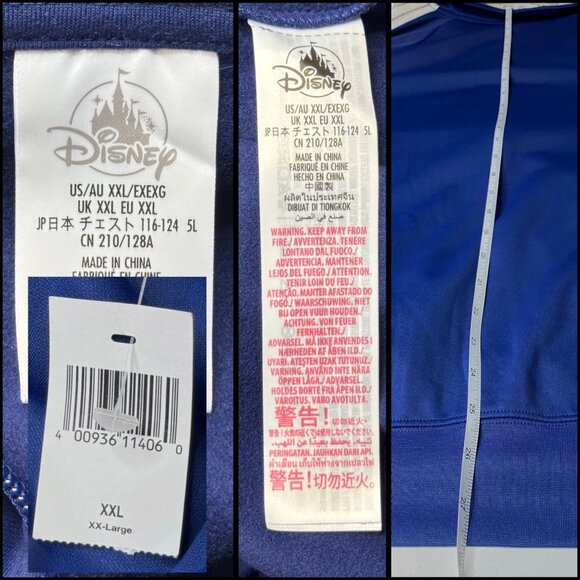 Disney Blue 50th Anniversary Track Jacket Zip WDW Metallic Castle Size XXL NEW! - Picture 6 of 7